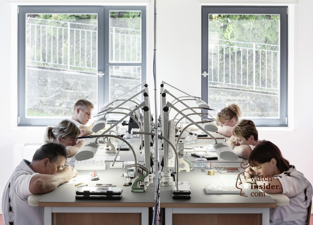 Nomos replica watchmakers at work. This is the department of complications.