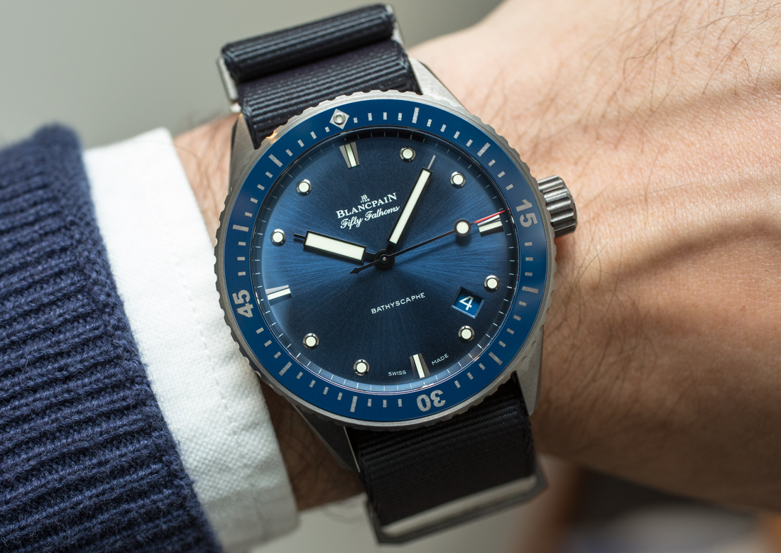 Blancpain Fifty Fathoms Bathyscaphe Blue & Ceramic Replica Watch Hands-On Hands-On 