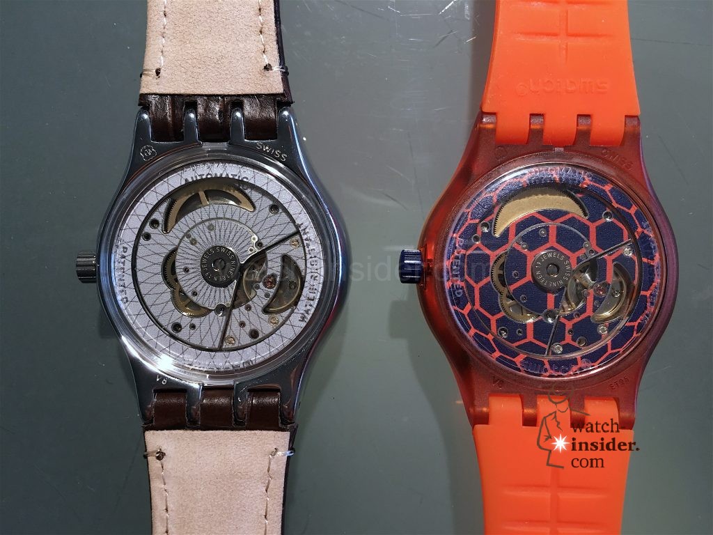 Swatch Sistem51. Right Plastic, left Irony