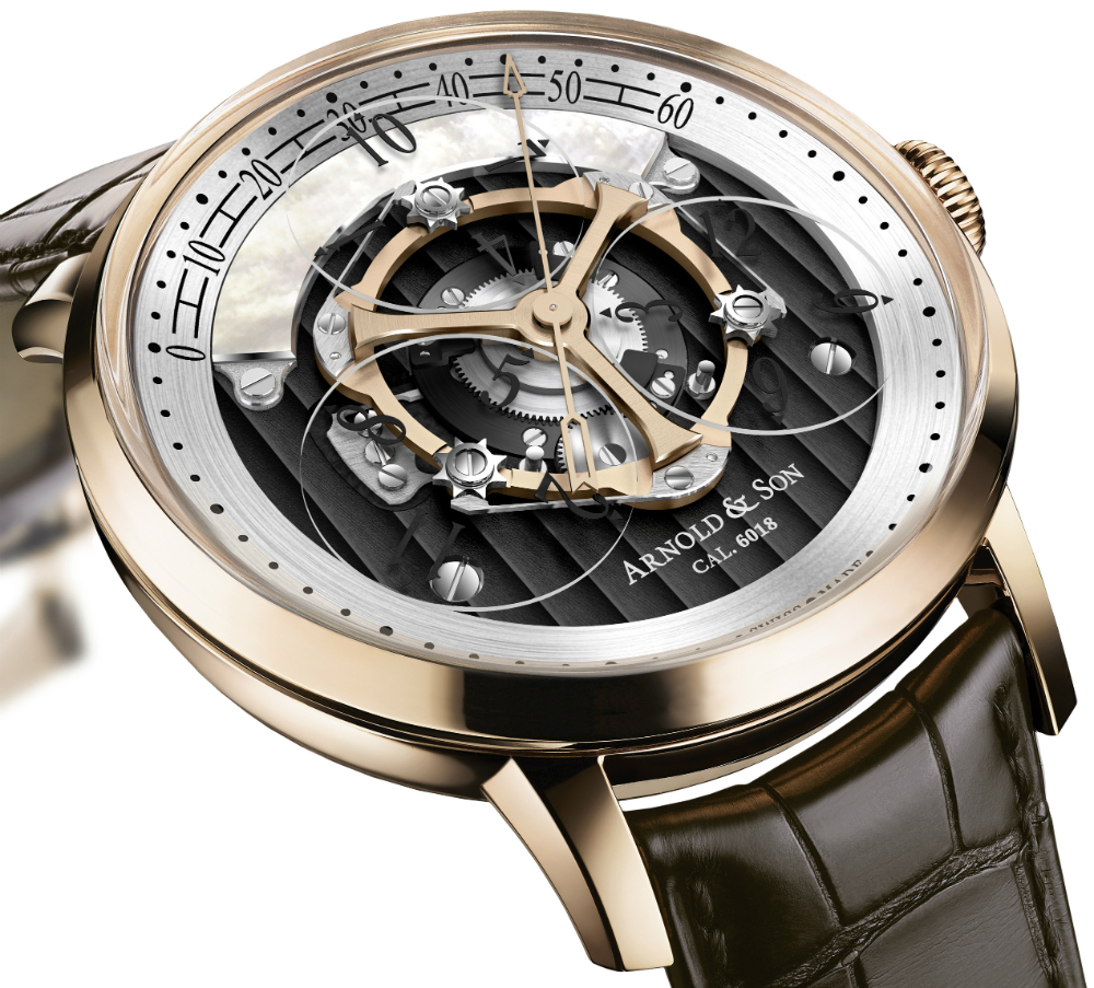 Updated Arnold & Son Golden Wheel Watch With Wandering Hours Watch Releases 