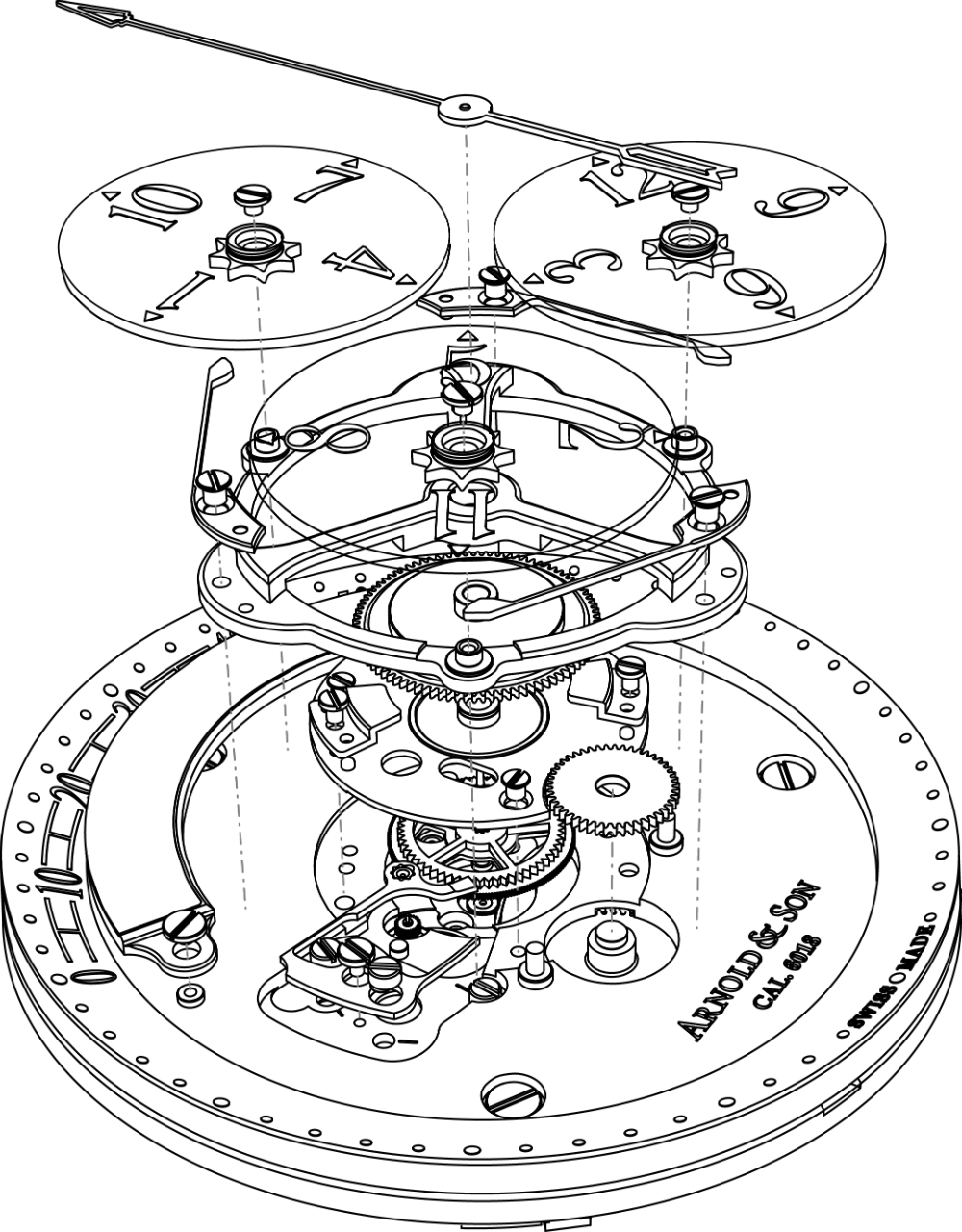 Updated Arnold & Son Golden Wheel Watch With Wandering Hours Watch Releases 